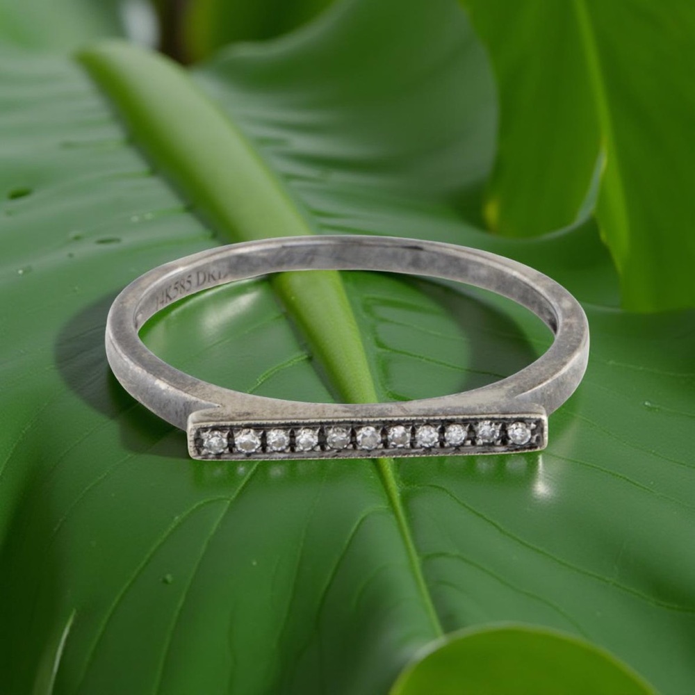 Dana Rebecca Designs 14k Gold Diamond Bar Ring ✨SOLD✨ - Picture 6 of 14